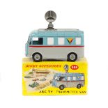 Dinky Supertoys ABC Transmitter Van (988). In light blue and light grey with red stripe, 'ABC TV' in