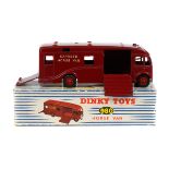 Dinky Toys Horse Van (980). A rare U.S. export example in maroon with red wheels and black tyres, '