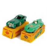 2 Dinky Toys racing cars. Bristol 450 Coupe (163). In dark green with mid green wheels, RN27. Plus a