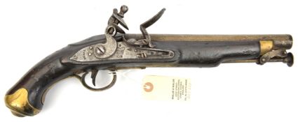 A .65” Tower New land Pattern flintlock holster pistol, 15” overall, barrel 9” with ordnance proofs;