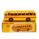 Dinky Toys Duple Roadmaster Coach (282). An example in bright yellow with red coach lines, red