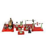 2 spirit fired Stationary Engines by Mamod and 10 plant accessories. A single cylinder engine (