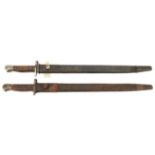 2 P1907 bayonets, various stamps at forte, in scabbards. GC