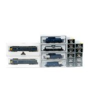 A quantity of N gauge railway in Japanese outline by Kato and Tomix, Japan. Including; 2x Tomix Bo-
