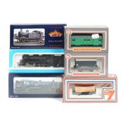 2 Bachmann Branch-Line locomotives and Airfix locomotive and assorted freight wagons by Dapol,
