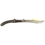 An unusual Spanish folding knife navaja, SE blade 8”, recurved and slightly swollen towards point,