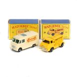 2 Matchbox Series Vehicles. No.28 Ford Thames Trader Compressor Lorry, in yellow with B.P.W. Plus