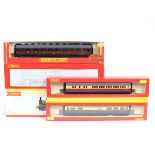 2 Hornby Hobbies locomotives plus passenger coaches. BR County class 4-6-0 tender locomotive County