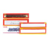 2 Hornby Hobbies locomotives plus passenger coaches etc. A BR Class 4MT 4-6-0 tender locomotive RN