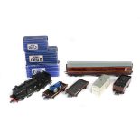 A quantity of Hornby Dublo LMS/BR rolling stock. A 3-rail LMS Class N2 0-6-2T locomotive, 6917, (