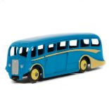 Dinky Toys Luxury Coach (281). A scarce example in mid blue with cream coach lines and yellow wheels