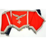 A scarce Third Reich cloth surround for a kettle drum of a Luftwaffe Flak Regiment band, of lined