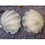 A PAIR OF ART DECO STYLE SHELL WALL LIGHTS