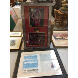 A SIGNED LIVERPOOL FOOTBALL CLUB FRAMED CHAMPIONS LEAGUE WINNERS PHOTOGRAPH SET AND PRINT OF PRESTON