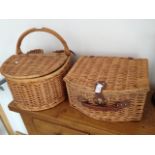 2 WICKER PICNIC HAMPER BASKETS