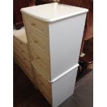 A PAIR OF MODERN WHITE BEDSIDE CABINETS H71CM W51CM D52CM EACH