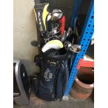 GOLF BAG, CLUBS, TROLLEY