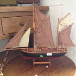 A MODEL SAILING BOAT H50CM W61CM