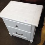 A LAURA ASHLEY WHITE PAINTED BEDSIDE CABINET