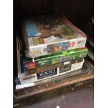 BOX OF JIGSAW PUZZLES