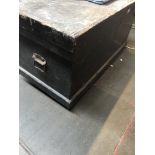 LARGE WOOD TOOL BOX WITH SLIDING INTERNAL DRAWERS