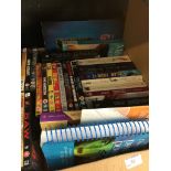 BOX OF BOOKS & DVDs