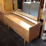 A RETRO LIGHT OAK DRESSING TABLE