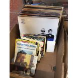 BOX OF LP AND SINGLE RECORDS