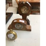 2 SMALL MANTLE CLOCKS AND A TRAVEL CLOCKS C