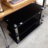 2 BLACK GLASS TV STANDS