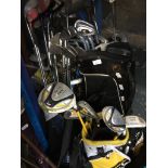 3 GOLF BAGS AND CLUBS