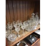 SHELF OF CRYSTAL GLASS