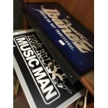 2 ILLUMINATED SIGNS - IBANEZ 'ERNIE BALL' MUSIC MAN