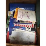 BOX OF 1ST DAY COVERS, RUGBY LEAGUE PROGRAMMES ETC