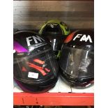 3 MOTOR CYCLE CRASH HELMETS