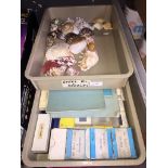 BOX OF SEA SHELLS, BOX OF PAMPHLETS AND 35MM SLIDES ON HUMAN ORGANS