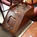 A VICTORIAN BRASS MOUNTED COAL SCUTTLE