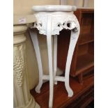 A WHITE PAINTED CHINESE STYLE PLANT STAND H77CM