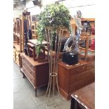 A BRASS PLANT STAND COMPLETE WITH IMITATION PLANT H190CM