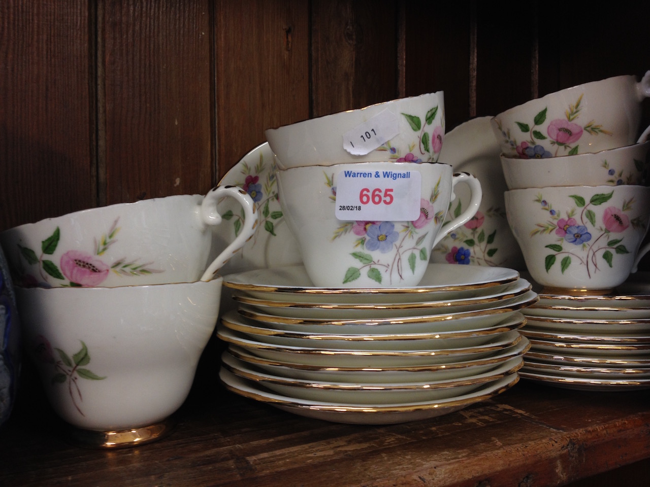 AYNSLEY CHINA CUPS AND SAUCERS