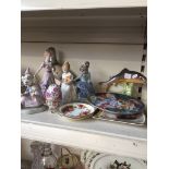 PORCELAIN INC LLADRO FIGURE AND TWO NAO FIGURES ETC.