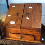 AN OAK LETTER/WRITING BOX H29CM