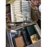 TWO SMALL BOXES CUTLERY EPNS ETC. T3