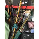 LARGE QUANTITY OF FISHING RODS