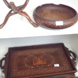 EASTERN STYLE TRAY AND BOWL ON STAND