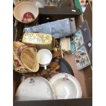 BOX OF POTTERY ETC. T1