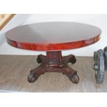 A William IV mahogany breakfast table, diam. 137cm & height 73cm.