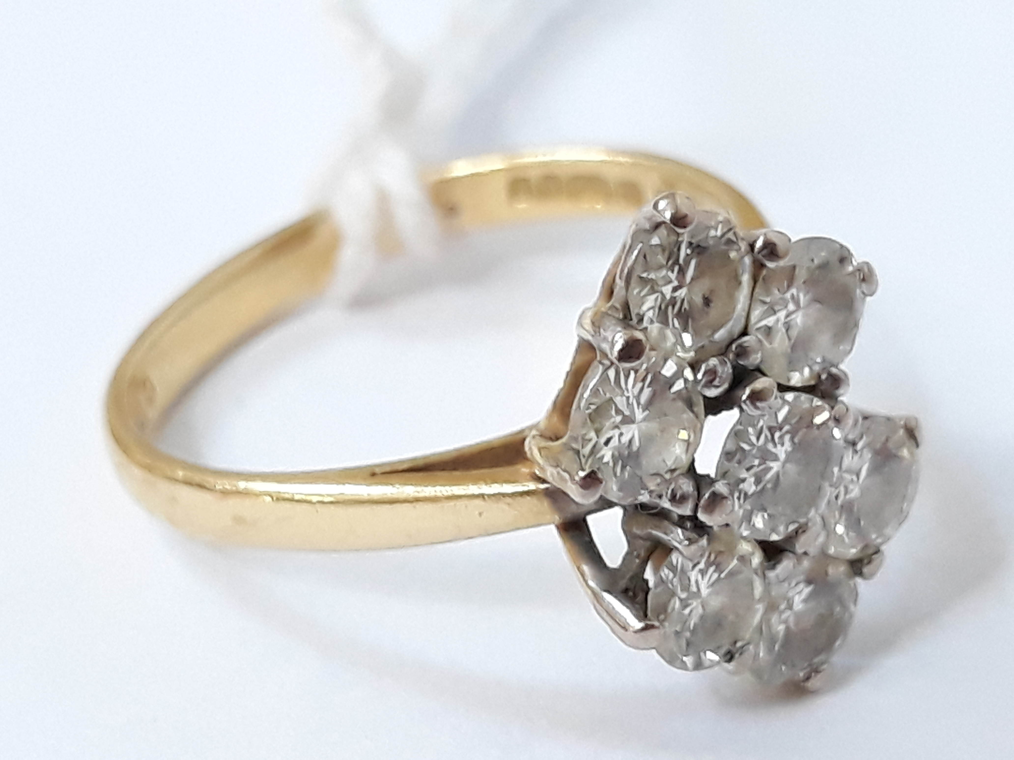 A seven stone diamond ring, total approx. diamond weight 1.40 carats, band hallmarked 18ct gold, - Image 5 of 11