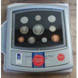 2000 United Kingdom Coins for the New Millennium proof set, cased with certificate.