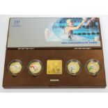 2002 Common Wealth Games silver piedfort proof four coin set, wooden box with certificate.